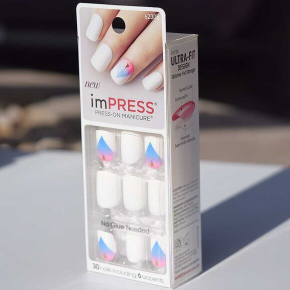 KISS ImPRESS White Shiny Nails Harlem Shake / S - Picture 2 of 7